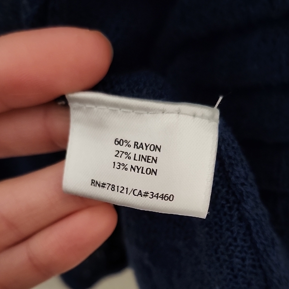 Eileen Fisher Blue Cardigan with Draped Front - Picture 3 of 11